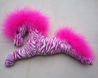 pink zebra stuffed animal