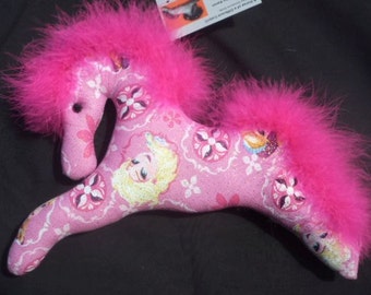 Frozen Pink Pony Ornament: Handmade Fabric Decoration
