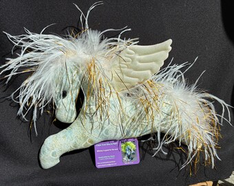pegasus mobile gold wings flying horse horse plushie decorative pillow