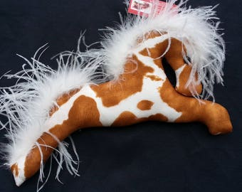 Paint horse pinto brown and white spotted horse mobile decorative pillow Indian pony