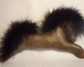 leather fabric, brown horse, bay horse, black feathers, leather-like, Shetland pony, tree ornament,pony club, equestrian