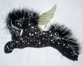 Pegasus stars black and white celestial winged horse flying horse mobile