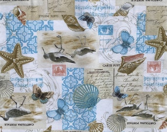 fabric by the yard timeless treasures nautical beach ocean shells