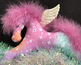 horse pony pegasus rainbow celestial ornament stars mobile toy pegasus soft sculpture Swarovski crystal