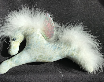ornament pegasus winged horse fabric wings feathers flying horse white horse