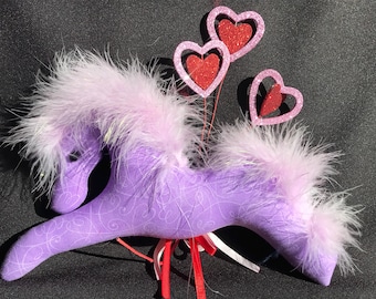 purple pony hearts valentine party gift equestrian gift barn party
