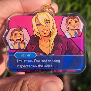 Ace Attorney Klapollo Bisexual feelings 2.5 inch acrylic keychain