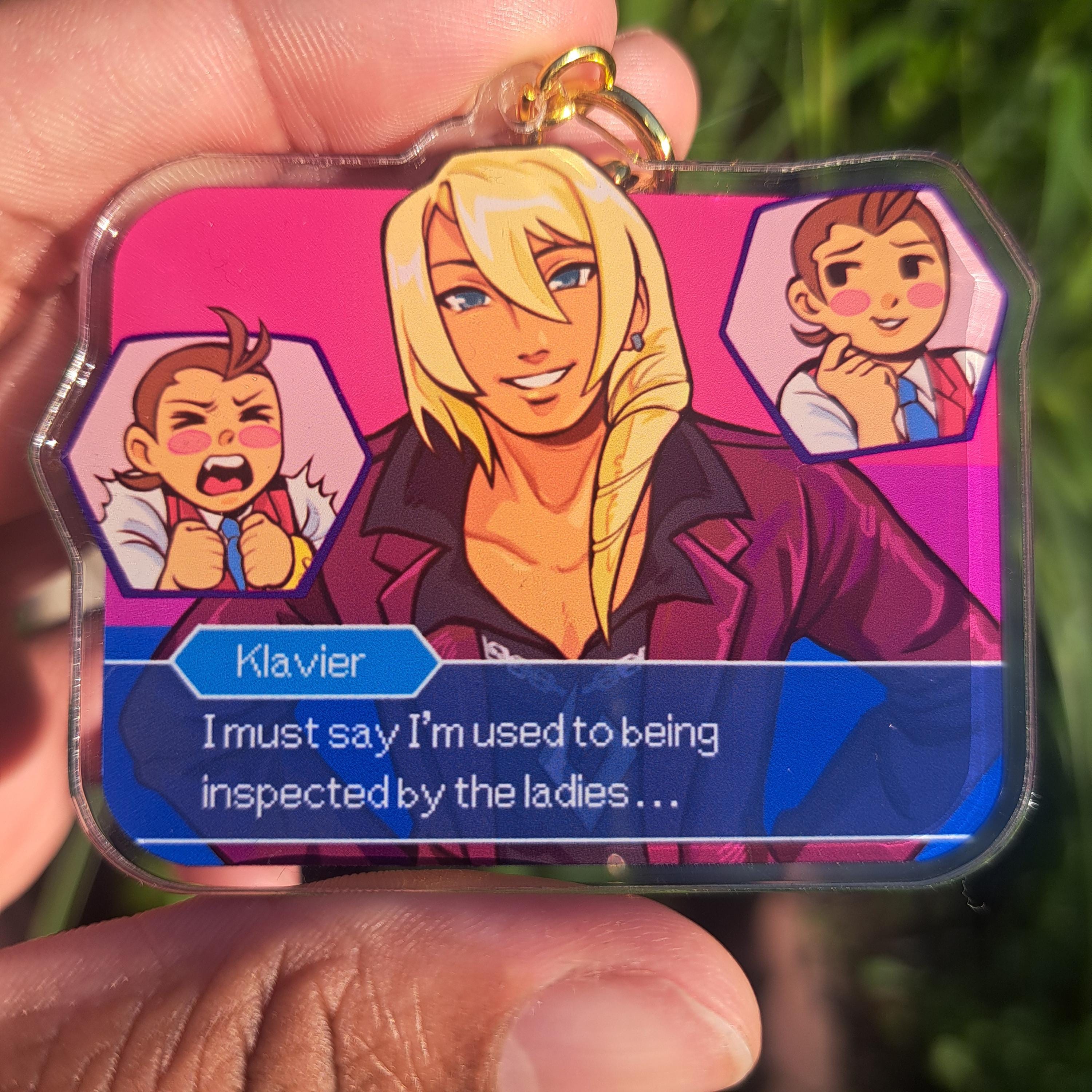 Ace Attorney Klapollo Bisexual Feelings 2.5 Inch Acrylic Keychain
