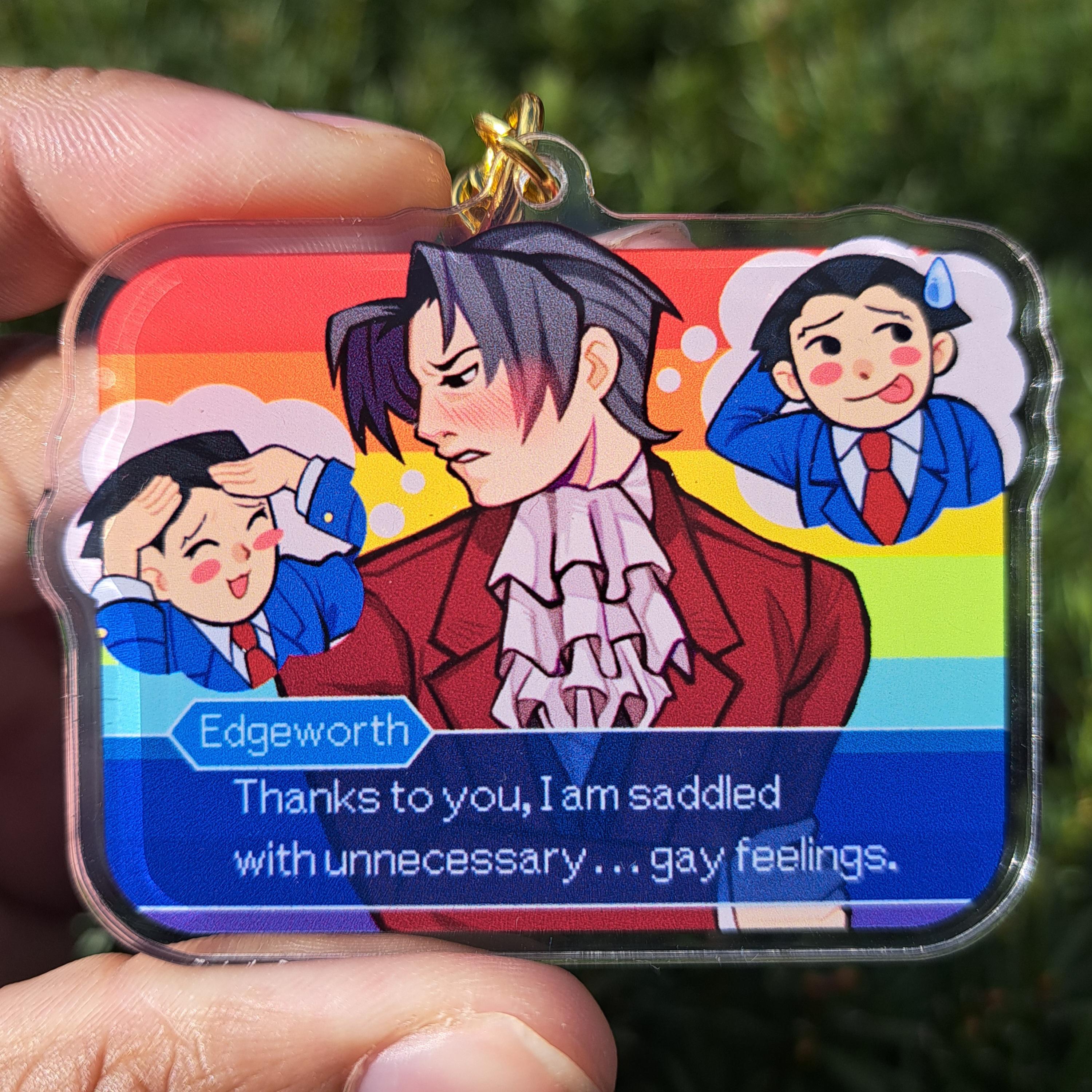 Ace Attorney Narumitsu Unnecessary Gay Feelings 2.5 Inch Acrylic