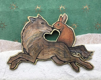 Greeting Card - Wolf and Rabbit