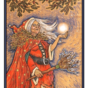 Tarjeta de felicitación para el solsticio de invierno o de Yule