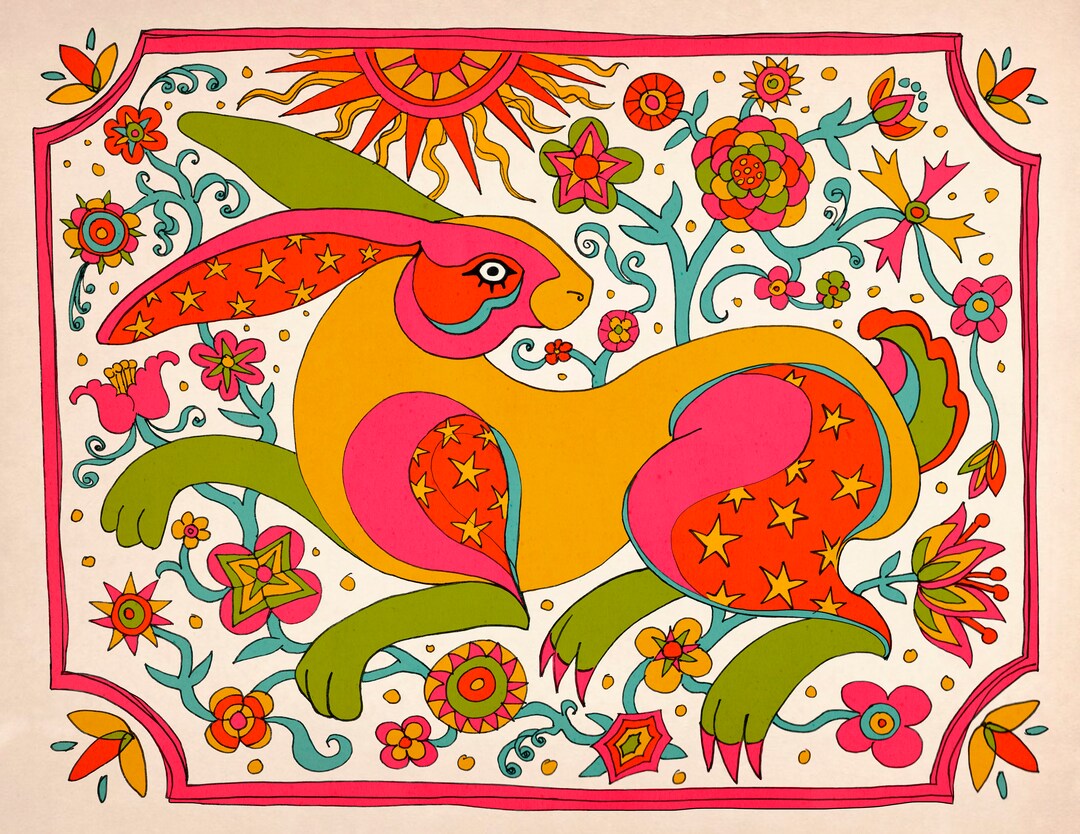 Angels Rabbit 70s Art Print - 70's Rabbit - Etsy
