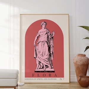 Flora Goddess of Spring and Flowers Greek Mythology Wall Art Digital Print, Light Academia Decor Minimal Poster, Instant Digital Download