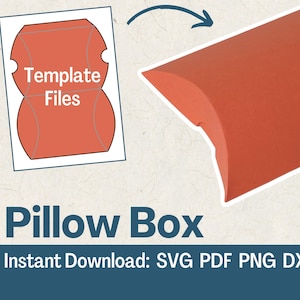 Pillow Box Template | SVG, PDF, PNG & more | Gift Box and Party Favor Template | Downloadable cut files for Cricut, Silhouette | Printable