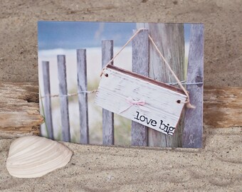 Baby Girl Note Card | Coastal Stationery | Pink Bow | Love Big | New Baby Announcement | Baby Girl Thank You  | Lisa Vohwinkel Photography