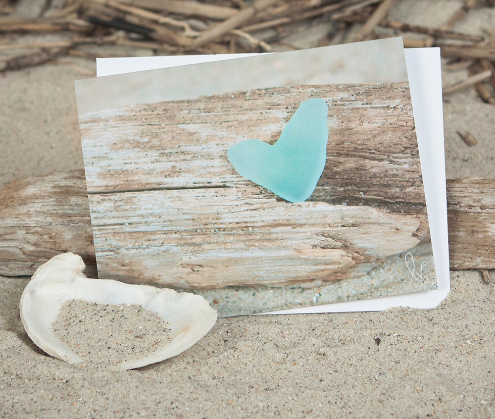 Heart Shaped Sea Glass Note Card | Lisa Vohwinkel Photography | Beach ...