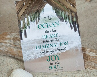 Coastal Note Card | Coastal Pier Note Card | Beach Stationery | Photo Note Card | Ocean Quote Greeting Card | Lisa Vohwinkel Photography |