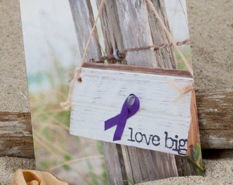 Coastal NoteCard | Coastal Stationery | Domestic Violence Awareness | Love Big | Photo NoteCard | Purple Ribbon | Lisa Vohwinkel Photography