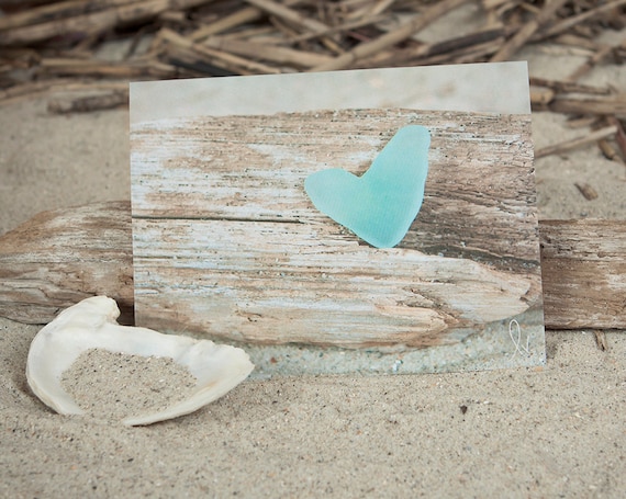Download Heart Shaped Sea Glass Note Card Lisa Vohwinkel Photography Etsy