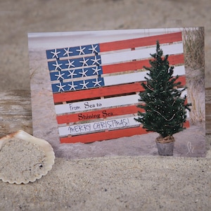 Küsten Weihnachtskarte | Nautische Grußkarte | Vom Meer zum leuchtenden Meer | Seenotizen | Lisa Vohwinkel Fotografie | Amerikanische Flagge