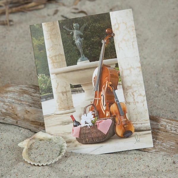 Romantic Note Card | Happy Anniversary | Wine and Cheese Picnic | Symphony Photo Card | Lisa Vohwinkel Photo | Stationery | Greeting Card