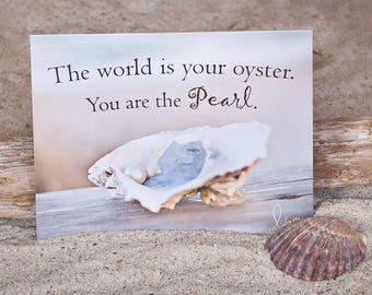 Coastal Stationery | Beach Photo Note Card | The World is your Oyster | You are the Pearl | Lisa Vohwinkel Photography | Inspirational Notes