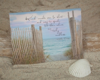 Coastal Note Card | Religious Note Card | Beach Stationery | Mother Teresa Quote | Thank You Card | Lisa Vohwinkel Photography | Gratitude