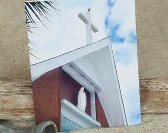 Religious Coastal Note Card | Christian Photo Card | Coastal Catholic Church | St Therese| Wrightsville Beach | Lisa Vohwinkel Photography