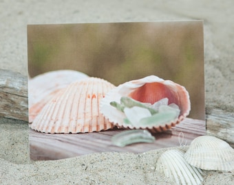 Coastal Note Card | Sea Glass Note Card | Coastal Stationery | Coastal Shell Note Card | Coastal Greeting Card | Lisa Vohwinkel Photography