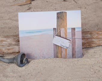 Coastal Note Card | White Ribbon | Lung Cancer Awareness | Love Big | Greeting Card | Advocacy | Lisa Vohwinkel Photography | Sea Notes Etc