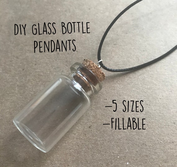 1 Small oil vial wish pendant tube bottle SCREW CAP Top *empty you fill Necklace 