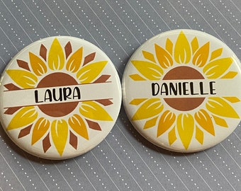 Personalised Floral Name & Number Birthday Metal Pin Badge Personalised Floral Name & Number Birthday Metal Pin Badge
