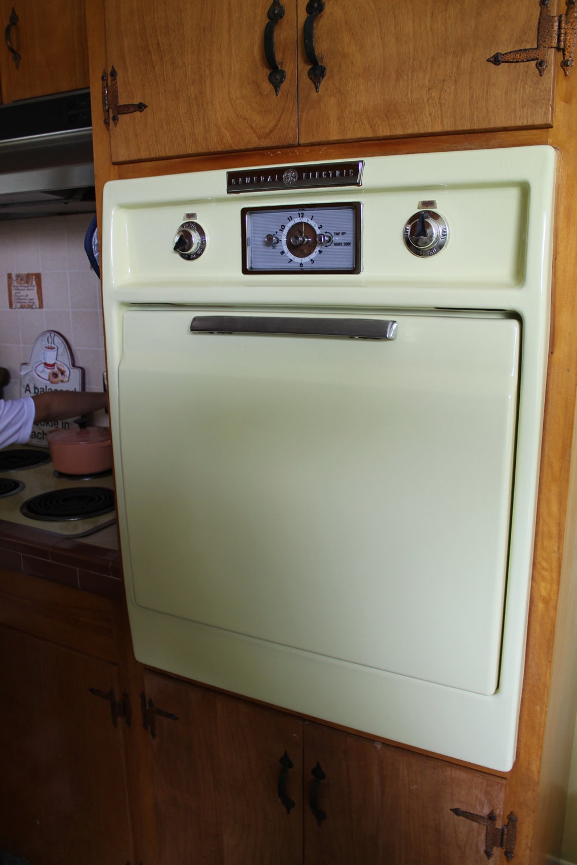 Vintage 1950s GE yellow wall oven and counter top stove Etsy