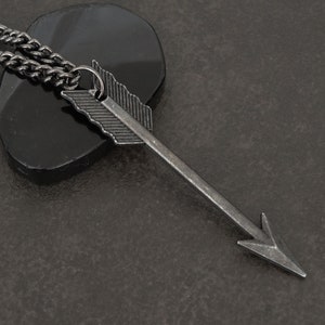 Mans Necklace Arrow Necklace Gunmetal Curb Chain BCB