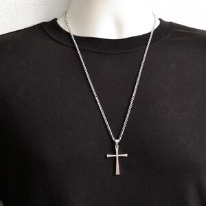 Cross Necklace for Men, Mens Crosses, Chain Necklace Men, Silver Cross Necklace for Women, rolo