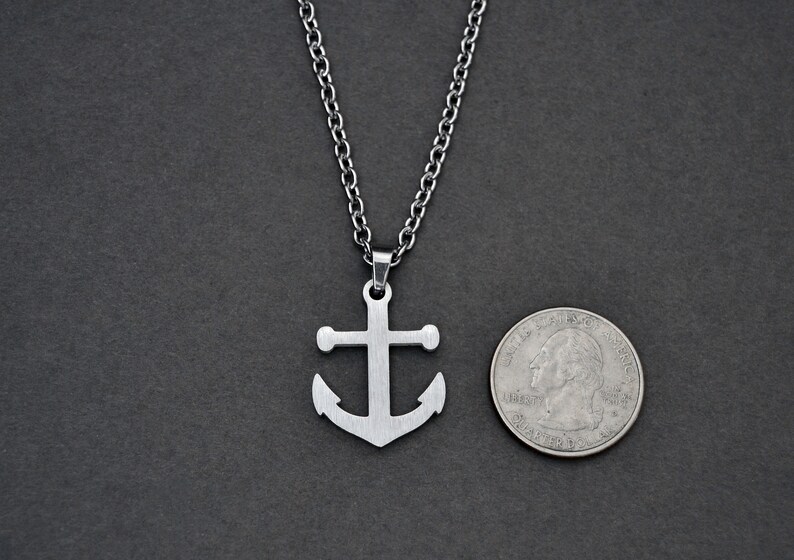 Rainwater Beads Mens Chains Mens Jewelry Mens Necklace Mens Jewelry Necklaces for Men Stainless Steel Chain Anchor Necklace