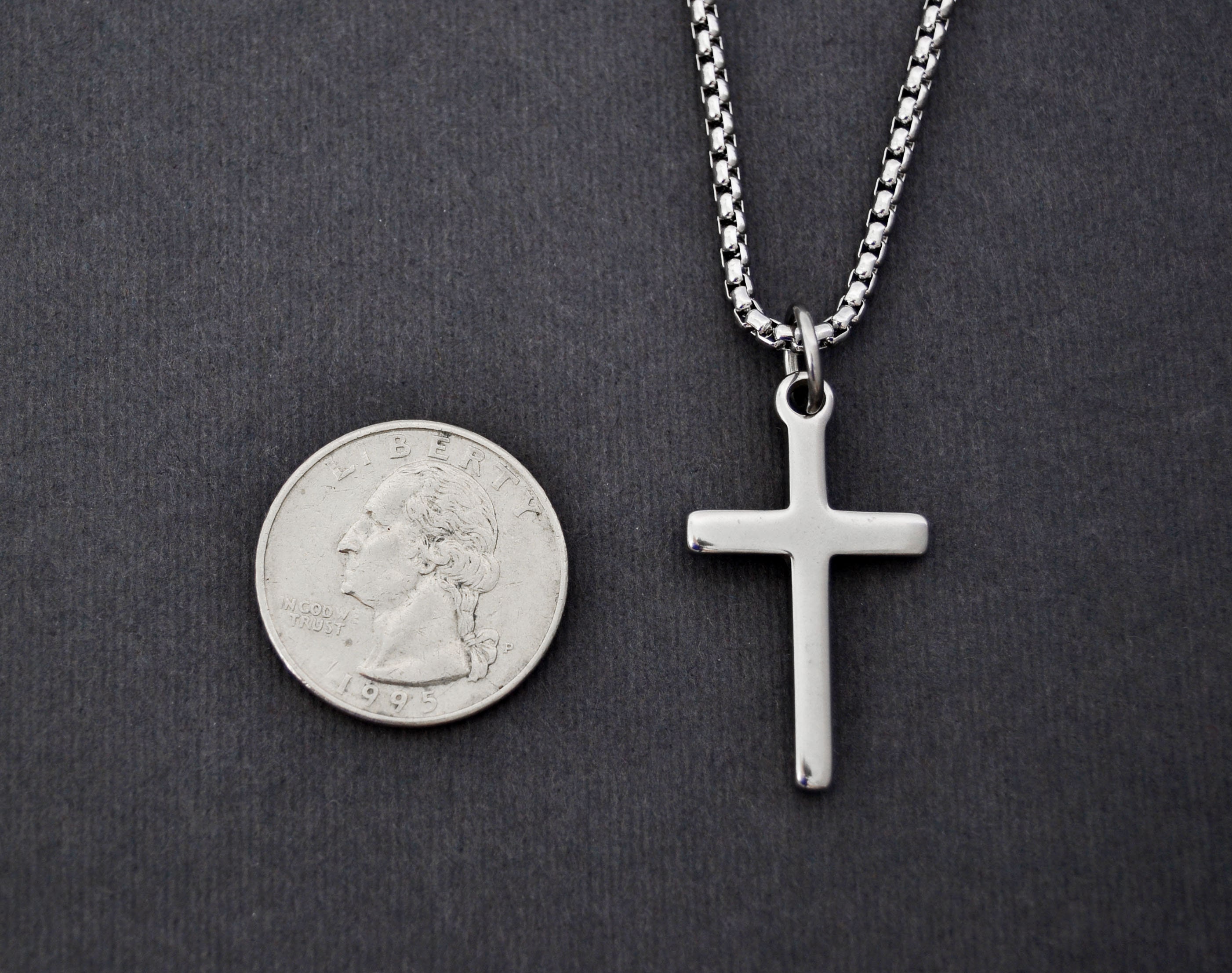 Mens Cross Necklace Simple Cross Necklace for Men Stainless Etsy