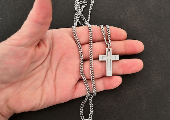 Gold Jesus Cross Pendant Necklace Mens Waterproof Jewelry – FU MILLI