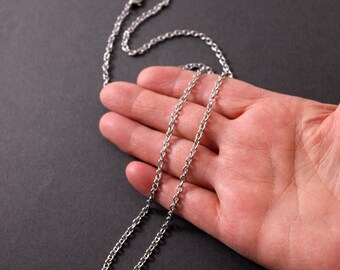 Stainless Steel Chain For A Cross,  Small Cable Pendant Chain