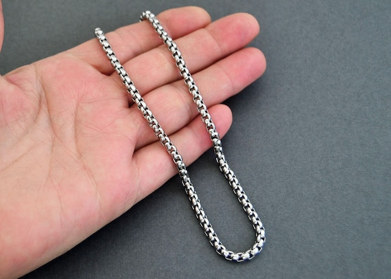 Mens Two-Tone Stainless Steel Horseshoe Link Chain Necklace