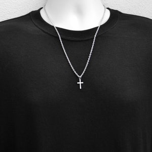 Small Cross Necklace, Girls Boys Crosses, Waterproof Stainless Steel Chain With Tiny Cross, Cross Does Not Come Off Chain For Safety
