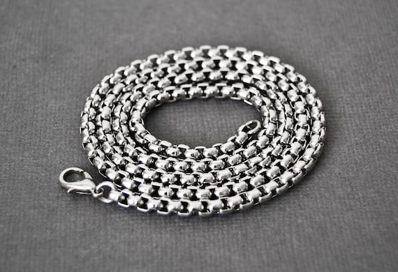 Waterproof Rounded 4mm Cable Stainless Steel Chain Necklace