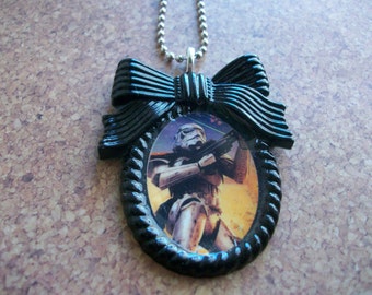Stormtrooper Inspired Hand Poured Resin Necklace