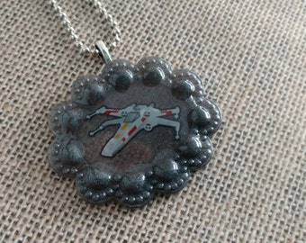 Star Wars X Wing Inspired Hand Poured Resin Necklace