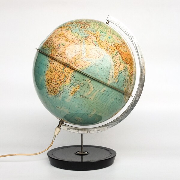 Vintage World Globe Light / Globe Table / Desk  Lamp / Library Lighting / 60's Germany /