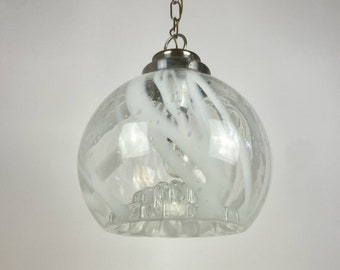 Mid Century Modern Murano Mazzega Glass Globe Pendant Lamp / Chandelier / Sphere Ceiling Lamp