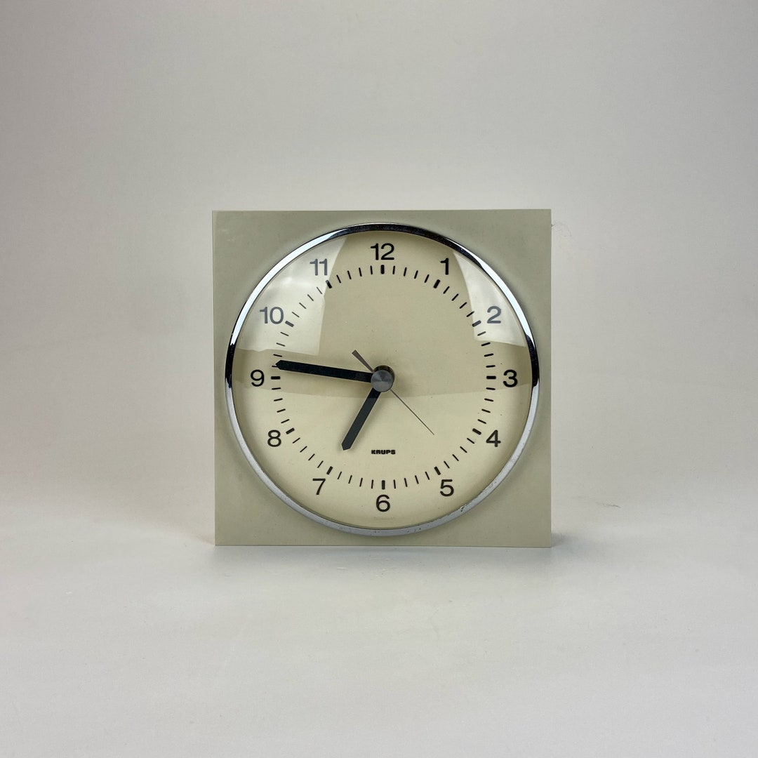 Vintage MCM Wall Clock by Krups / 70's Germany / Grey Etsy