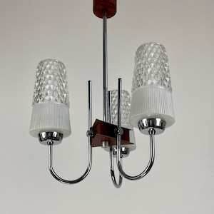 Midcentury Ceiling Lamp / Three Arm Chandelier / Pendant Light / 60s  Yugoslavia