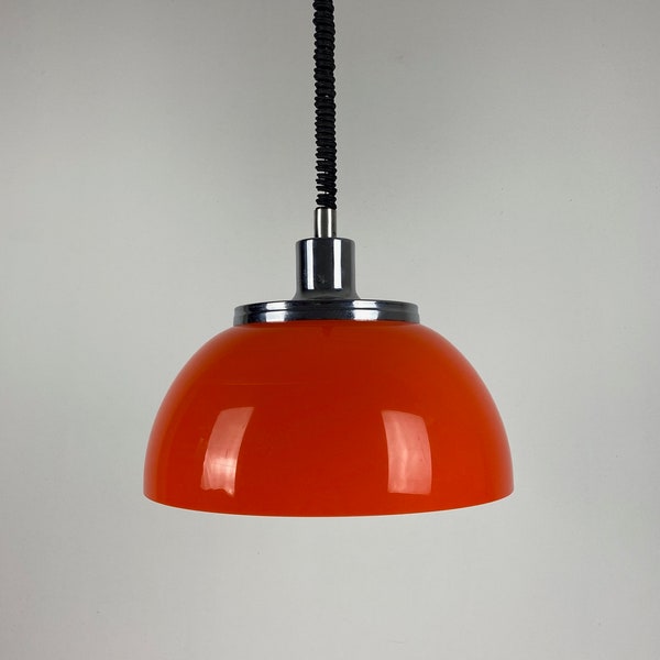 Vintage Guzzini 2240 Faro Ceiling Light / Orange Space Age Ceiling Lamp / MCM Pendant Lamp / 70's Retro Home Decor / Meblo - Guzzini