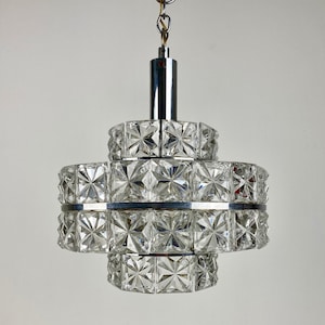 Mid Century Modern Kinkeldey Crystal Chandelier - Ceiling Hanging Pendant Lamp